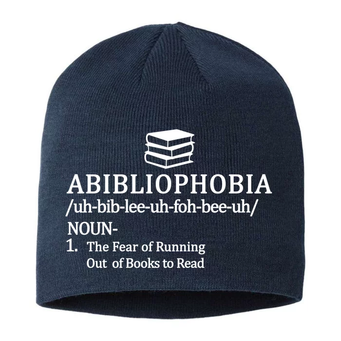 Abibliophobia The Fear Pf Running Out Books To Read 8 1/2in Sustainable Knit Beanie