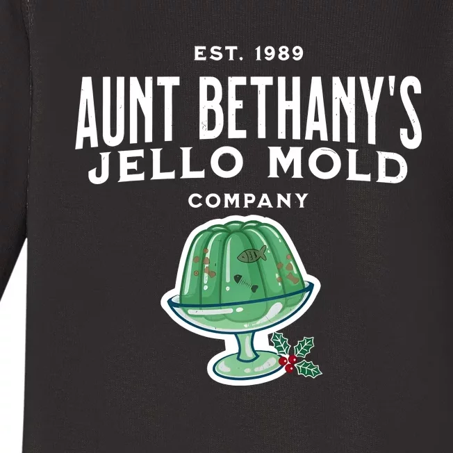 Aunt Bethanys Jello Mold Est 1989 Christmas Holiday Season Baby Long Sleeve Bodysuit