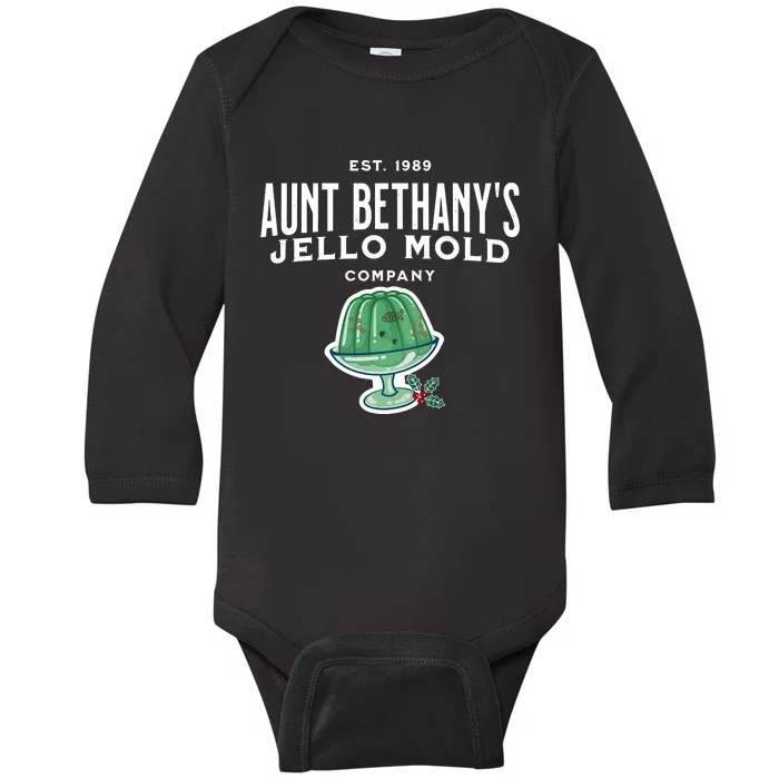 Aunt Bethanys Jello Mold Est 1989 Christmas Holiday Season Baby Long Sleeve Bodysuit