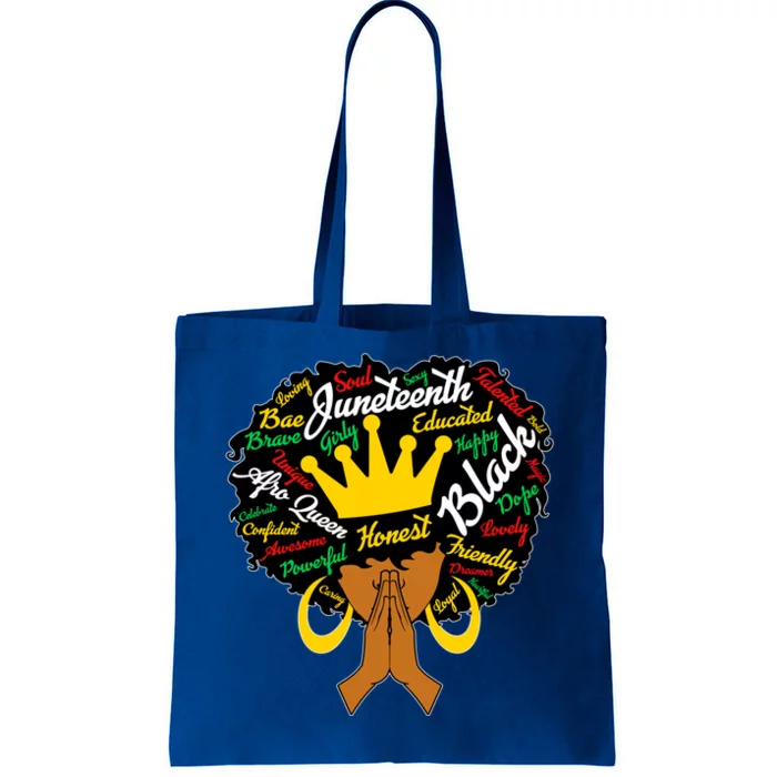 Afro Black Juneteenth Celebrate Black History Month Gift Tote Bag