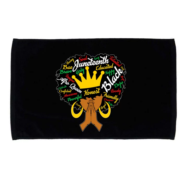 Afro Black Juneteenth Celebrate Black History Month Gift Microfiber Hand Towel