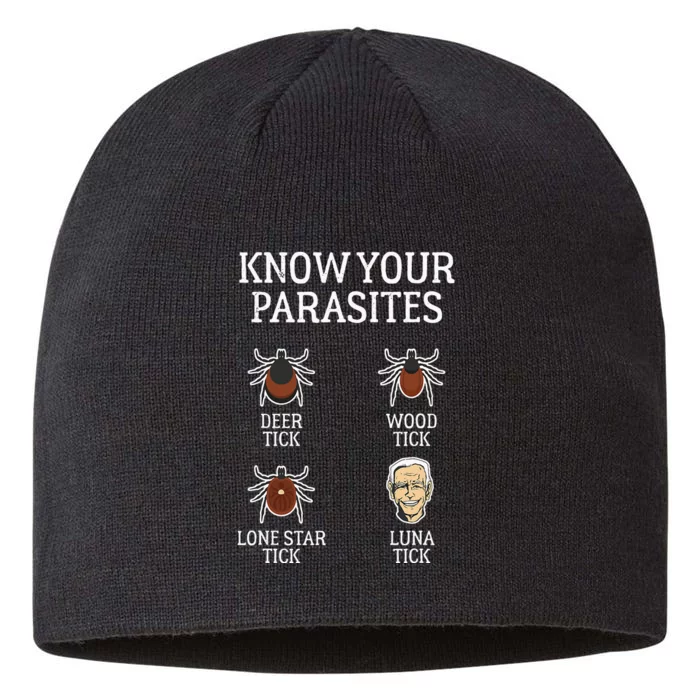 Anti Biden Know Your Parasites Lunatic Impeach Joe Biden 8 1/2in Sustainable Knit Beanie