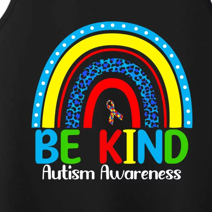 Autism Be Kind Rainbow Kindness Autism Awareness Month Gift Performance Tank