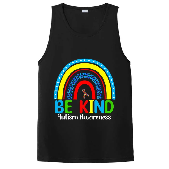 Autism Be Kind Rainbow Kindness Autism Awareness Month Gift Performance Tank