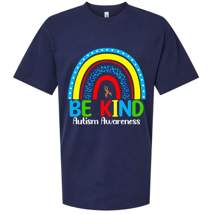 Autism Be Kind Rainbow Kindness Autism Awareness Month Gift Sueded Cloud Jersey T-Shirt