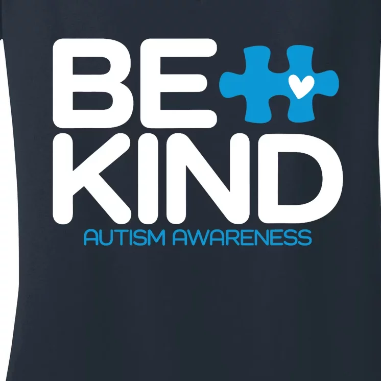 Autism Be Kind - Be Kind Autism Awareness Women's V-Neck T-Shirt