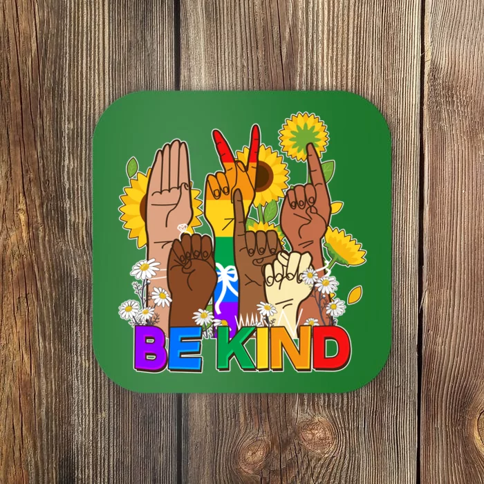 ASL Be Kind Sign Language Coaster