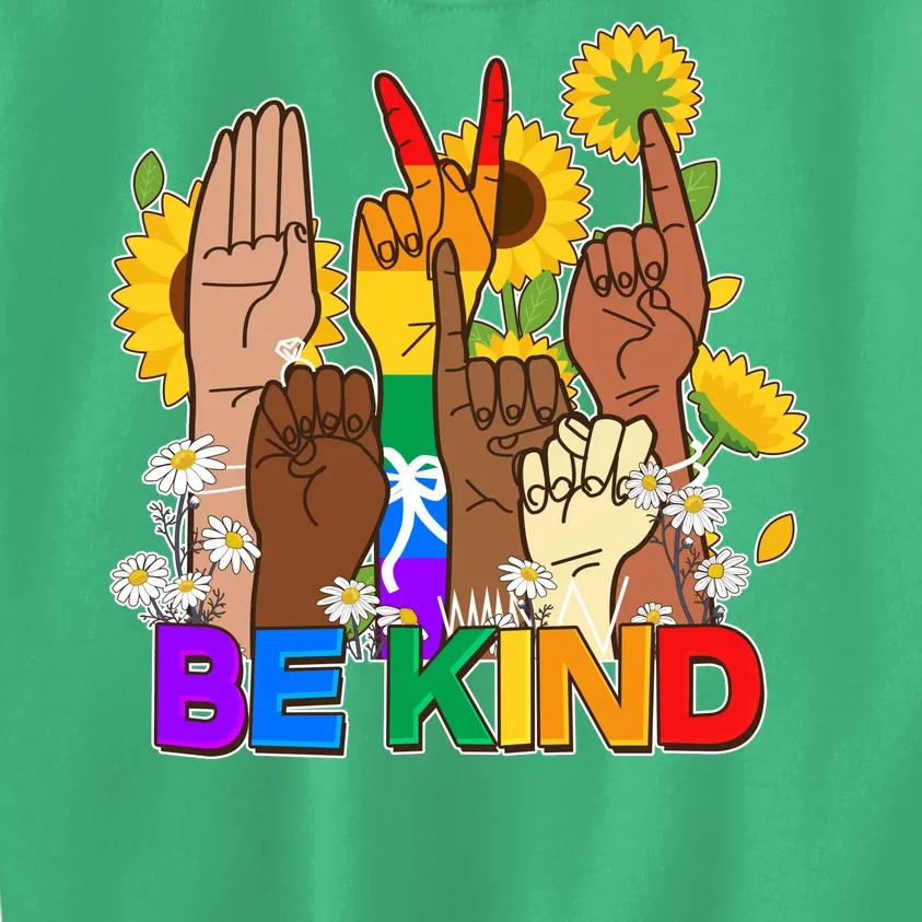 ASL Be Kind Sign Language Kids Sweatshirt