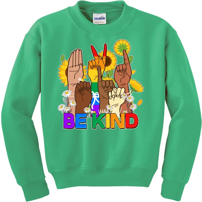 ASL Be Kind Sign Language Kids Sweatshirt