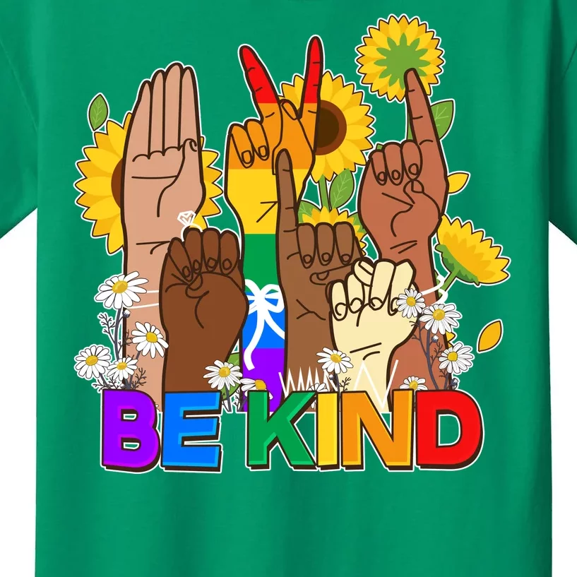 ASL Be Kind Sign Language Kids T-Shirt