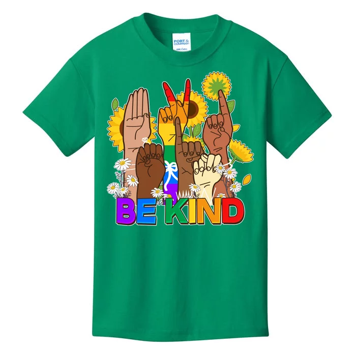 ASL Be Kind Sign Language Kids T-Shirt