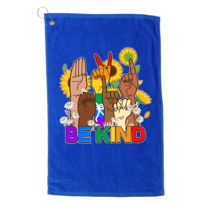 ASL Be Kind Sign Language Platinum Collection Golf Towel