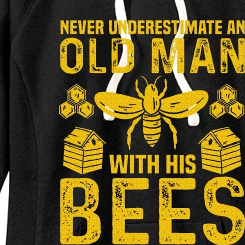 Apiary Bee Keeper An Old Man With His Bees Beekeeping Women's Fleece Hoodie