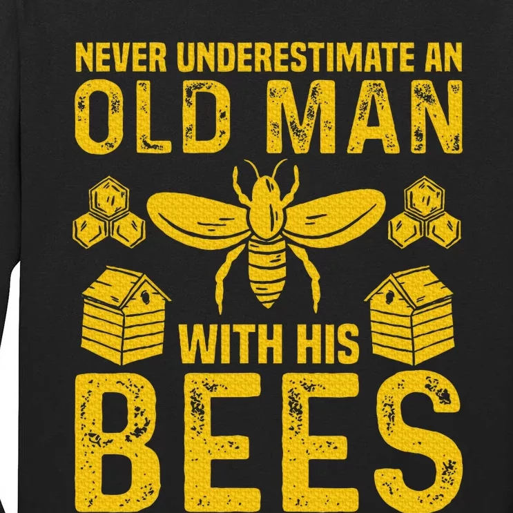 Apiary Bee Keeper An Old Man With His Bees Beekeeping Tall Long Sleeve T-Shirt