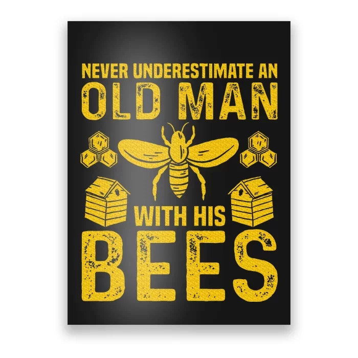 Apiary Bee Keeper An Old Man With His Bees Beekeeping Poster