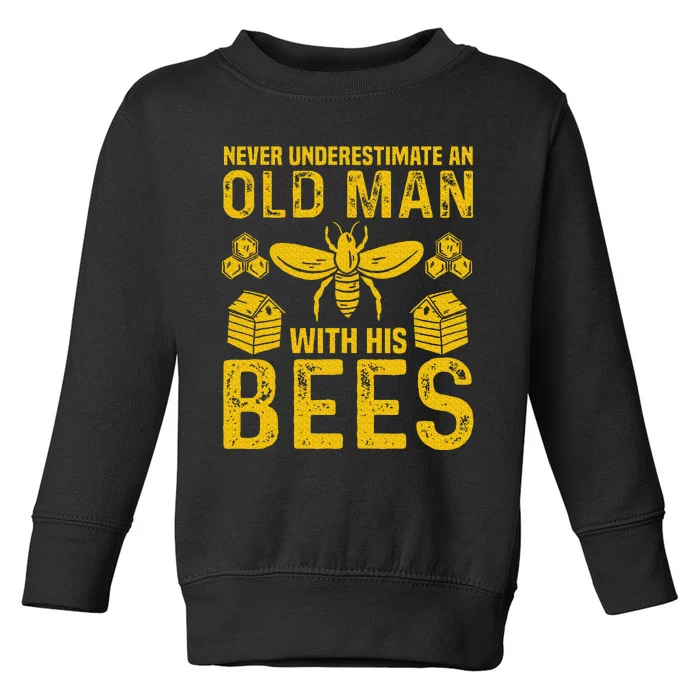 Apiary Bee Keeper An Old Man With His Bees Beekeeping Toddler Sweatshirt