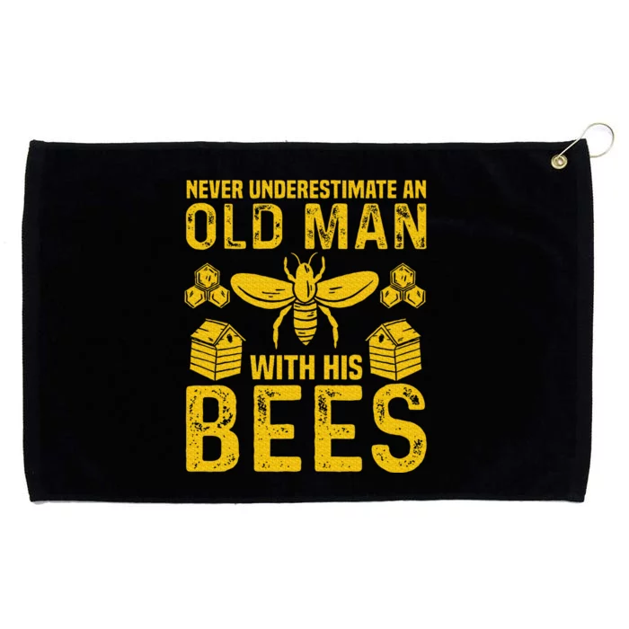 Apiary Bee Keeper An Old Man With His Bees Beekeeping Grommeted Golf Towel