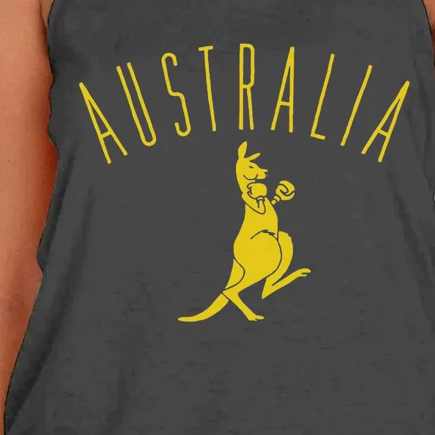 Australia Boxing Kangaroo Women's Knotted Racerback Tank