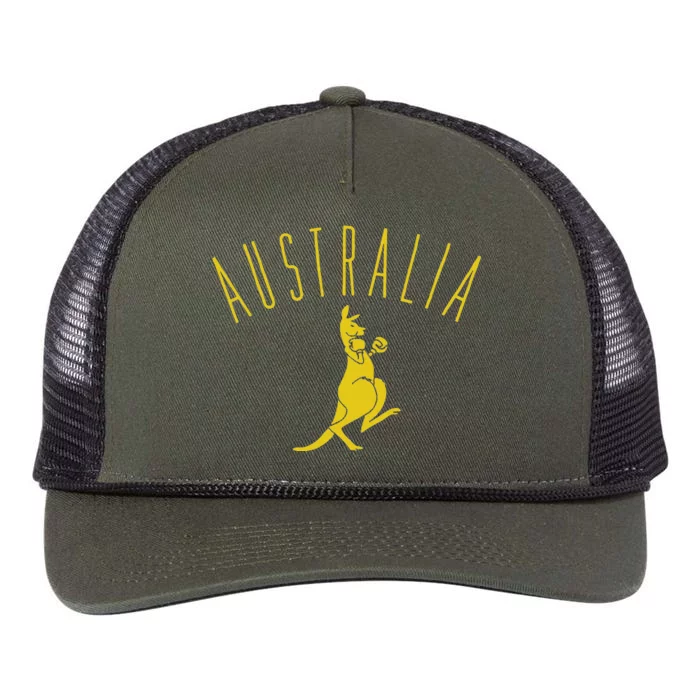 Australia Boxing Kangaroo Retro Rope Trucker Hat Cap