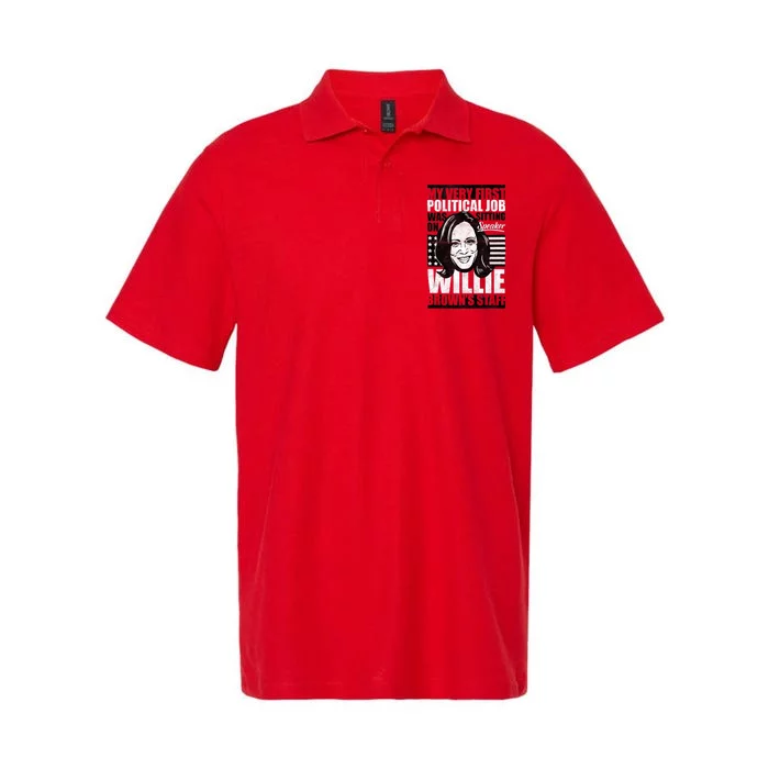 Anti Biden Kamala Harris First Job Willie Brown Female Vp Softstyle Adult Sport Polo