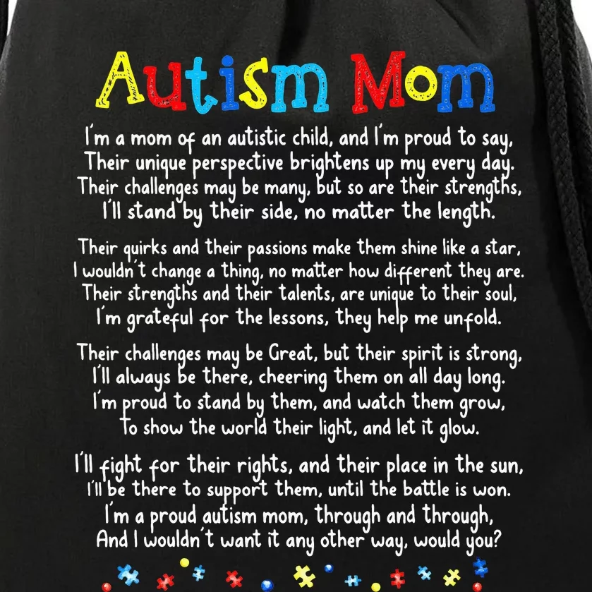 Autism Be Kind Autism Awareness For Autism Mom Drawstring Bag