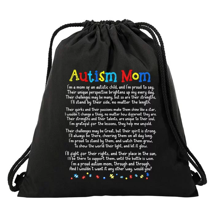 Autism Be Kind Autism Awareness For Autism Mom Drawstring Bag