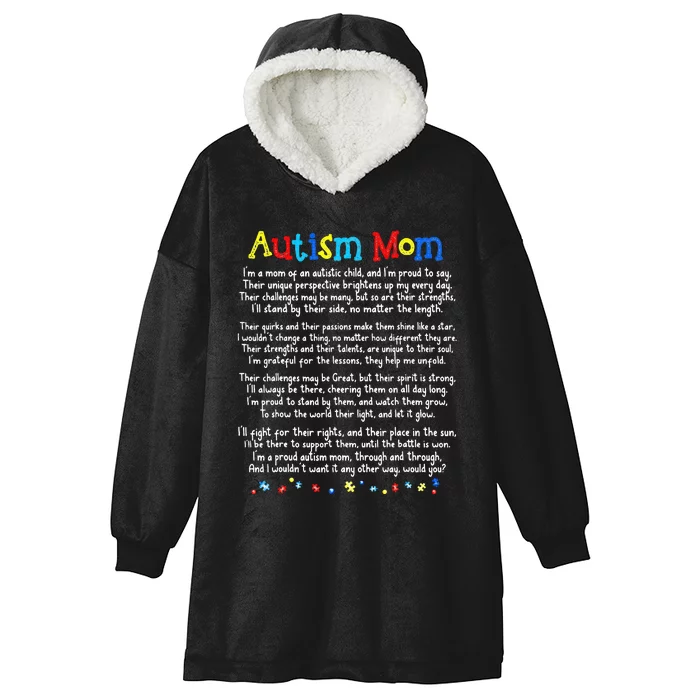 Autism Be Kind Autism Awareness For Autism Mom Hooded Wearable Blanket