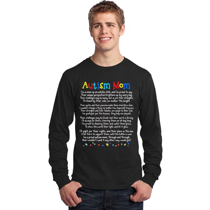 Autism Be Kind Autism Awareness For Autism Mom Tall Long Sleeve T-Shirt