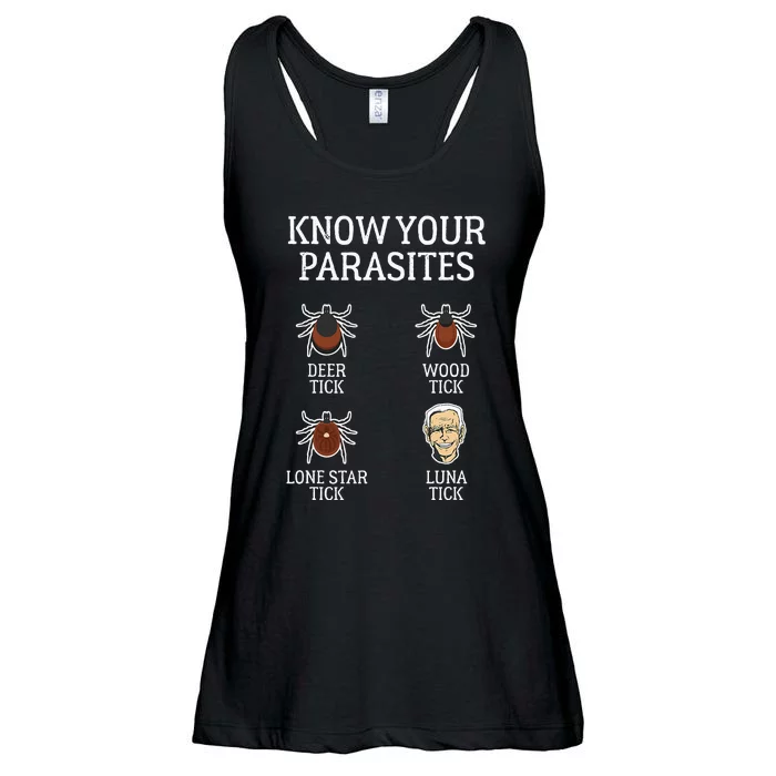 Anti Biden Know Your Parasites Lunatic Impeach Joe Biden Ladies Essential Flowy Tank