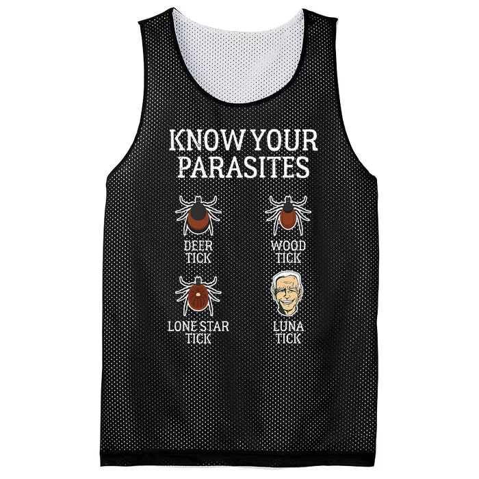 Anti Biden Know Your Parasites Lunatic Impeach Joe Biden Mesh Reversible Basketball Jersey Tank