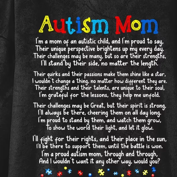 Autism Be Kind Autism Awareness For Autism Mom Hooded Wearable Blanket