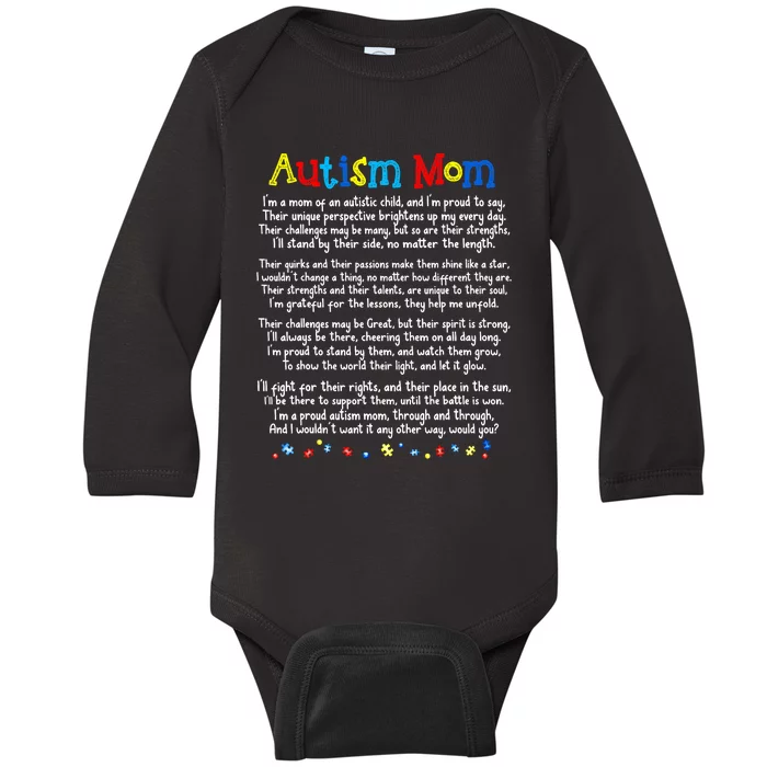 Autism Be Kind Autism Awareness For Autism Mom Baby Long Sleeve Bodysuit