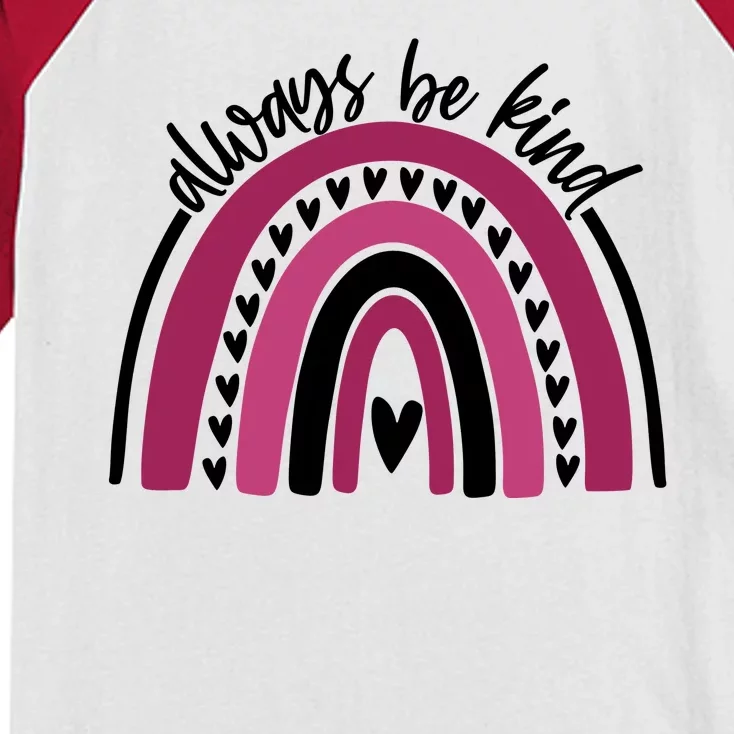 Always Be Kind Inspirational Rainbow Kids Colorblock Raglan Jersey