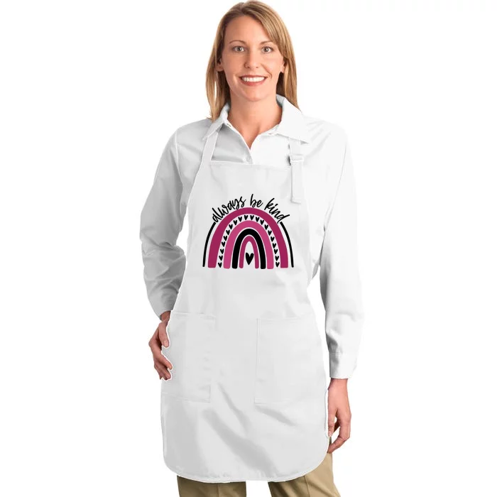 Always Be Kind Inspirational Rainbow Full-Length Apron With Pocket