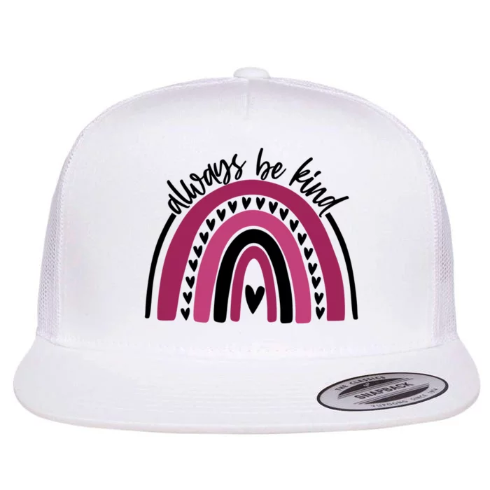 Always Be Kind Inspirational Rainbow Flat Bill Trucker Hat