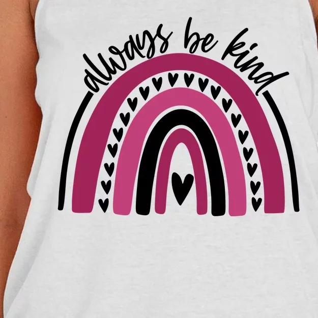 Always Be Kind Inspirational Rainbow Women's Knotted Racerback Tank