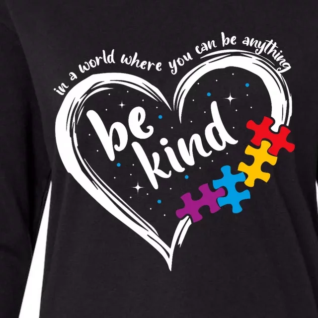 Autism Be Kind Blue Be Kind Autism Awareness Womens Cotton Relaxed Long Sleeve T-Shirt