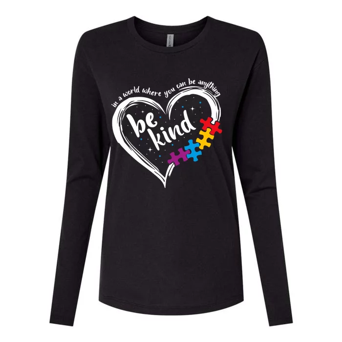 Autism Be Kind Blue Be Kind Autism Awareness Womens Cotton Relaxed Long Sleeve T-Shirt