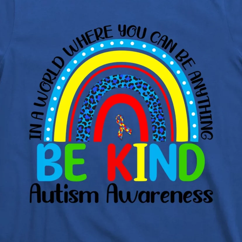 Autism Be Kind Rainbow Kindness Autism Awareness Month Gift T-Shirt