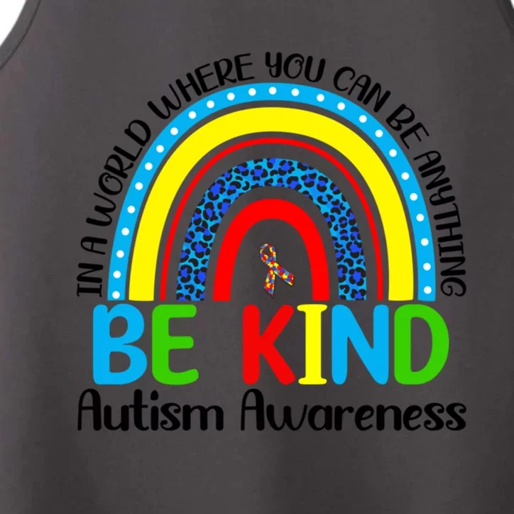 Autism Be Kind Rainbow Kindness Autism Awareness Month Gift Performance Tank