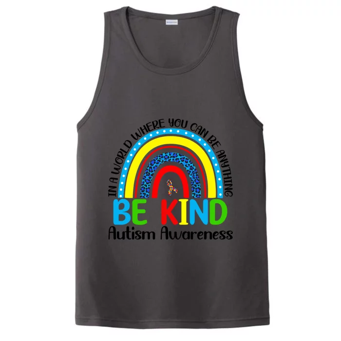 Autism Be Kind Rainbow Kindness Autism Awareness Month Gift Performance Tank