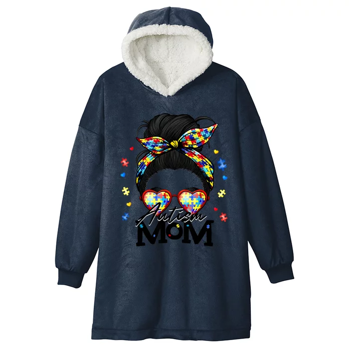 Autism Be Kind Autism Awareness For Autism Mom Hooded Wearable Blanket