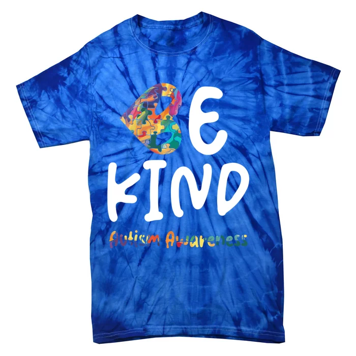 Autism Be Kind Be Kind Autism Awareness Gift Tie-Dye T-Shirt