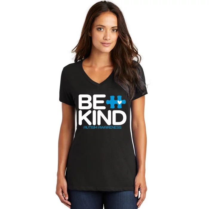 Autism Be Kind Be Kind Autism Awareness Women's V-Neck T-Shirt