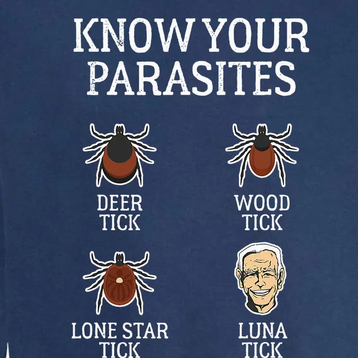 Anti Biden Know Your Parasites Lunatic Impeach Garment-Dyed Sweatshirt