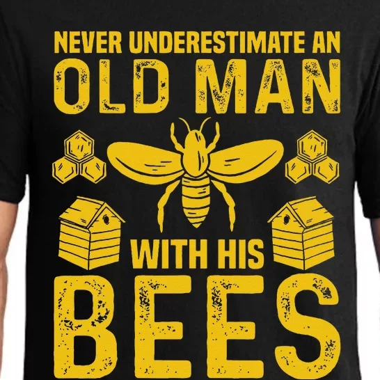 Apiary Bee Keeper An Old Man With His Bees Beekeeping Pajama Set