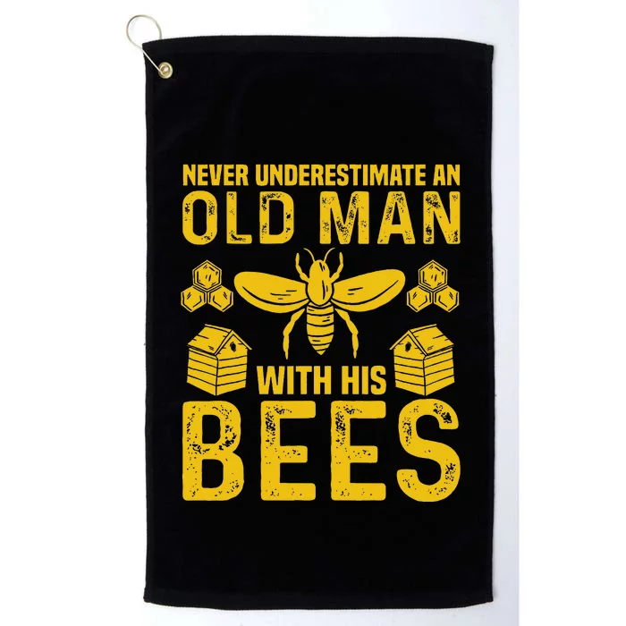 Apiary Bee Keeper An Old Man With His Bees Beekeeping Platinum Collection Golf Towel