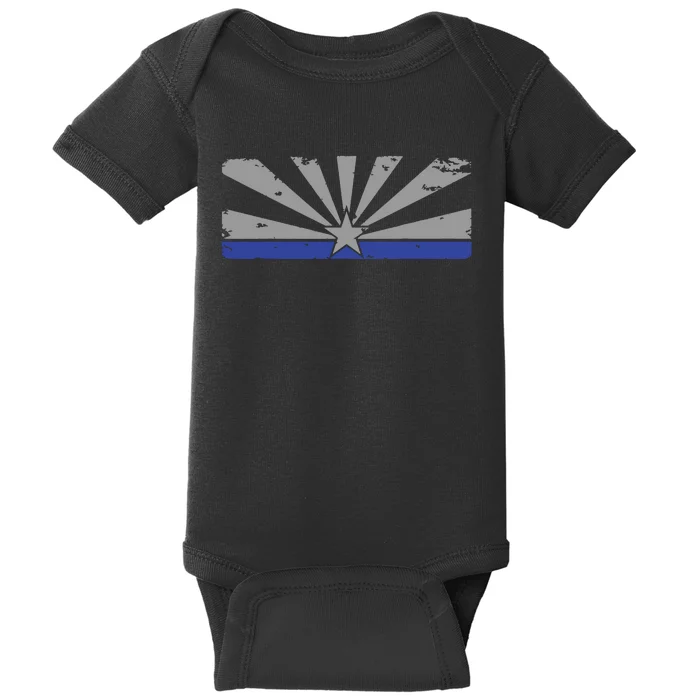 Az Blue Line American Retro Arizona State Flag Distressed Baby Bodysuit