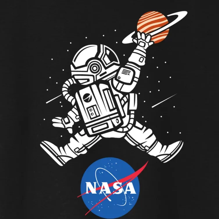 Astronaut Basketball League Slam Dunk NASA Women's Crop Top Tee