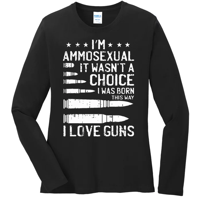 Ammosexual Bullets Love Pro Gun Lover Cool Enthusiast Gifts Ladies Long Sleeve Shirt